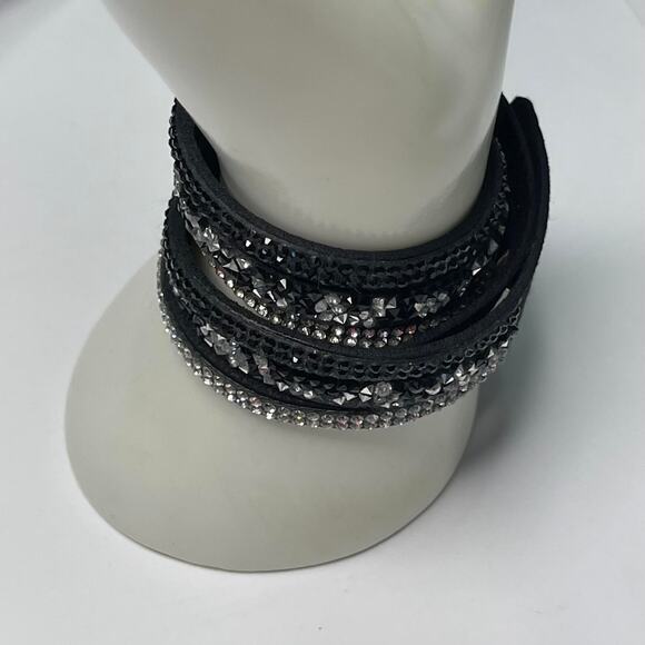 wrap bracelet black suede gray white boho bohemian versatile trendy jewelry - Picture 8 of 13